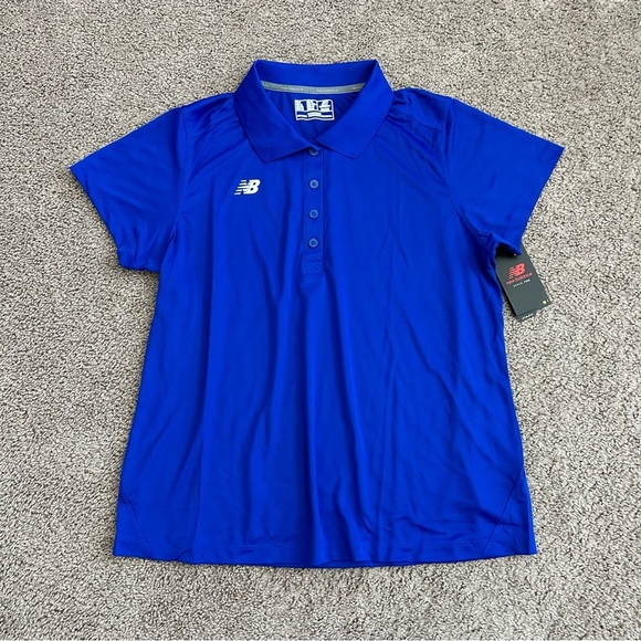 New Balance Shirt Womens Performance Tech Polo Royal Blue - Picture 1 of 10